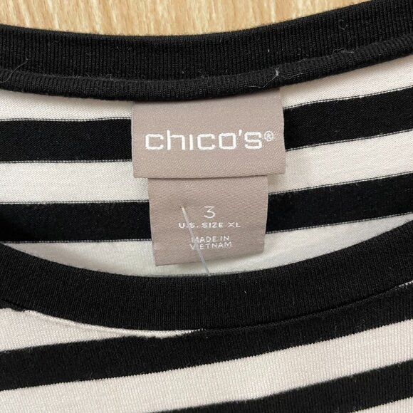 Chico's white stripe top size XL - Picture 2 of 5
